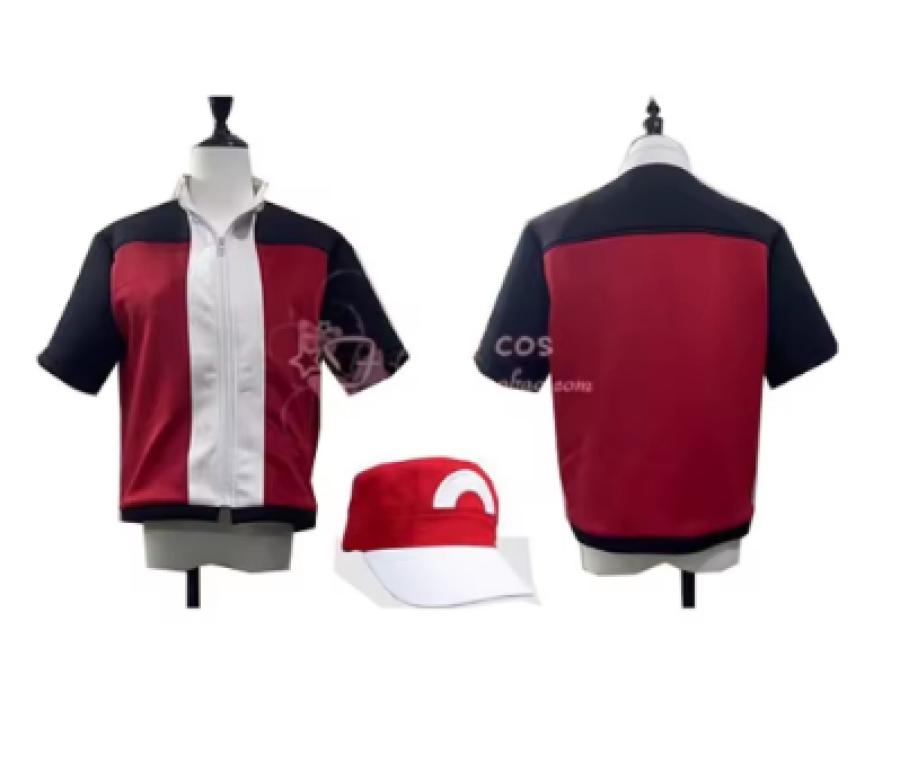 2023 Anime Trainer Red Cosplay Costume Ash Ketchum Adults and children Costume