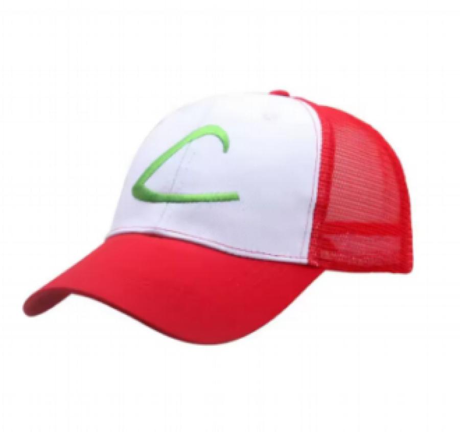 C Cotton Embroidery Adjustable HatAnime Pokemon Figure Cosplay Baseball Cap Peaked Cap Ash Ketchum Letter Gifts Children Adult